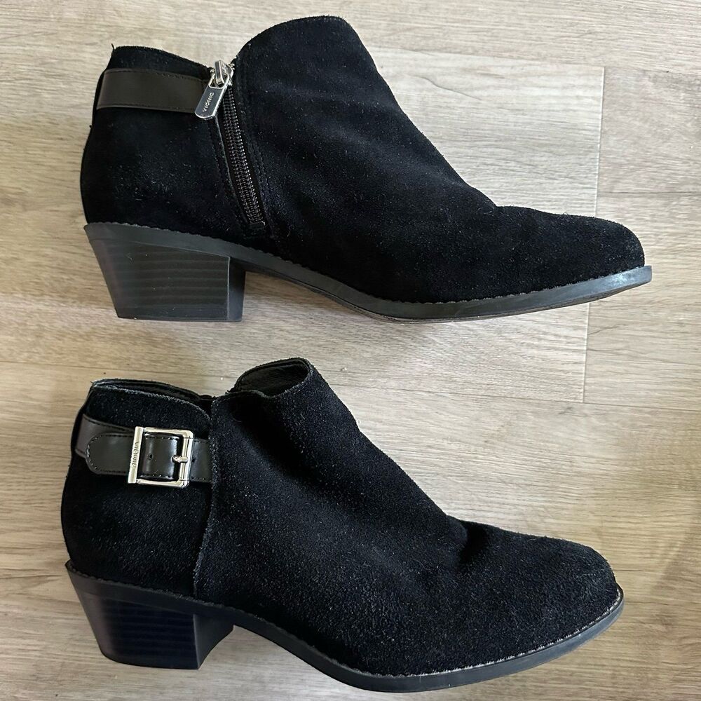 Vionic Black Suede Ankle Booties